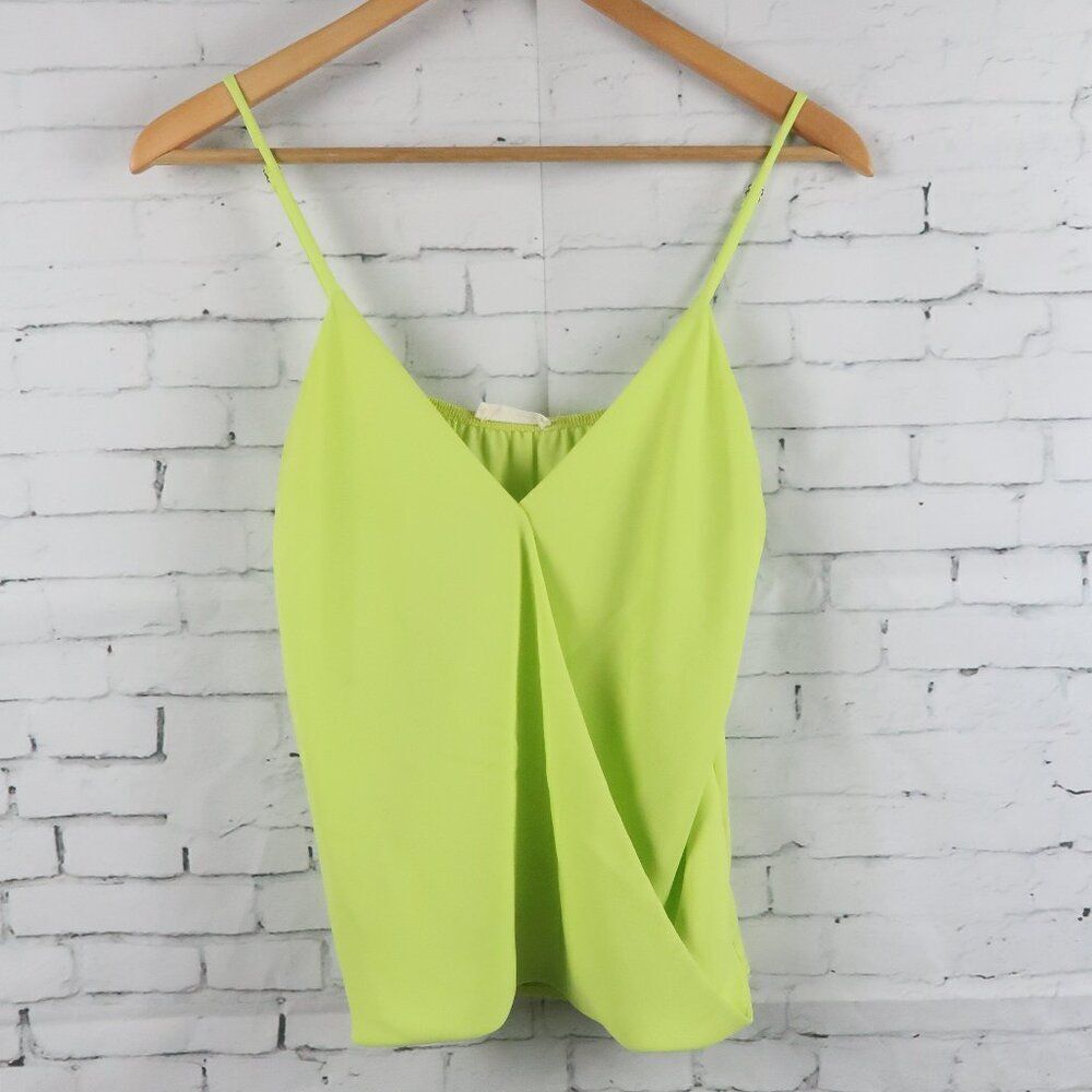 SIS SIS NEON YELLOW GREEN CAMISOLE TOP WITH ADJUSTABLE STRAPS SIZE MEDIUM